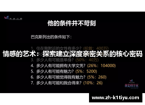 情感的艺术：探索建立深度亲密关系的核心密码